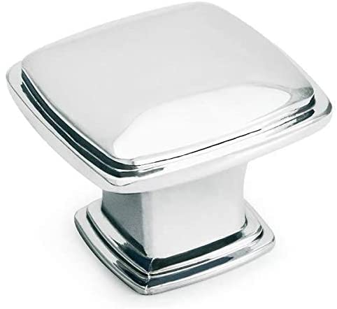 Cosmas 10 Pack 4391CH Polished Chrome Modern Cabinet Hardware Knob - 1-1/4" Inch Square