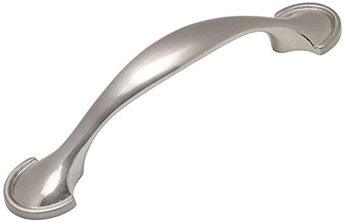 Cosmas 10 Pack 6632SN Satin Nickel Cabinet Hardware Handle Pulls — 3 Inch (76mm) Hole Centers for Kitchen Bathroom Drawer Dresser
