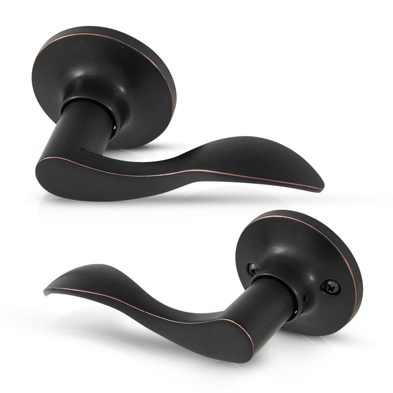 Honeywell Safes & Door Locks - Wave Lever Door Handle with Non-Locking Interior - Passage Front Door Lever is Ideal for Closets & Hallways - 6.88" L x 2.75" W Inches - Oil Rubbed Bronze - 8106403
