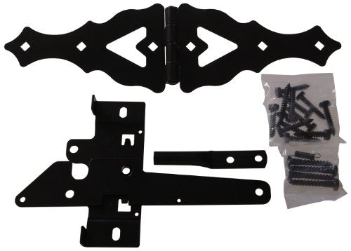 The Hillman Group 853165 Gate Hardware Kit - Black Finish 1-Pack