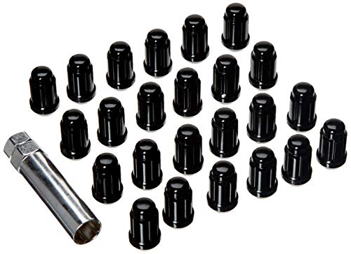 West Coast Wheel Accessories 1/2" Bulge Acorn Spline Lug Nuts 1.38" 6 Lug Install Kit Black