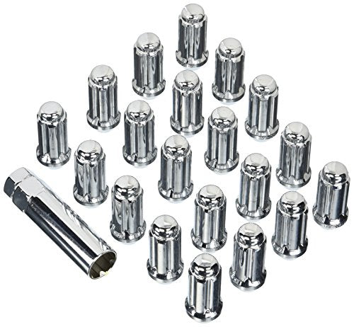 1/2" Bulge Acorn Spline Lug Nuts 1.9" 5 Lug Install Kit Chrome