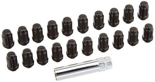 12X1.25 Bulge Acorn Spline Lug Nuts 1.38" 5 Lug Install Kit Black