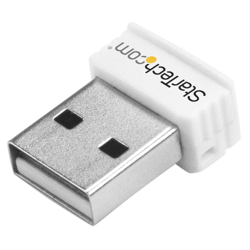 StarTech.com USB 150Mbps Mini Wireless N Network Adapter - 802.11n/g 1T1R USB WiFi Adapter - White USB Wireless Adapter - Wireless NIC (USB150WN1X1W)
