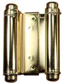 Hinge Outlet Adjustable Double Action Spring Hinge, Saloon, Swinging or Cafe Door Hinges – Highly Rust-Resistant, Self-Closing, Dual-Swing (4 Inch, Brass) 4 Inch
