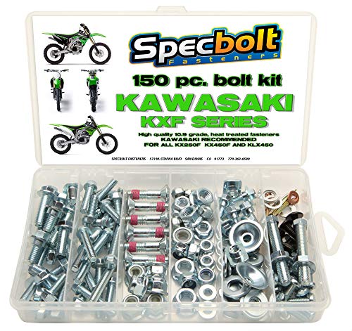 150pc Specbolt Kawasaki KXF 250 450 Four Stroke Bolt Kit for Maintenance & Restoration of MX Dirtbike OEM Spec Fastener KX250F KX450F KXF250 KXF450