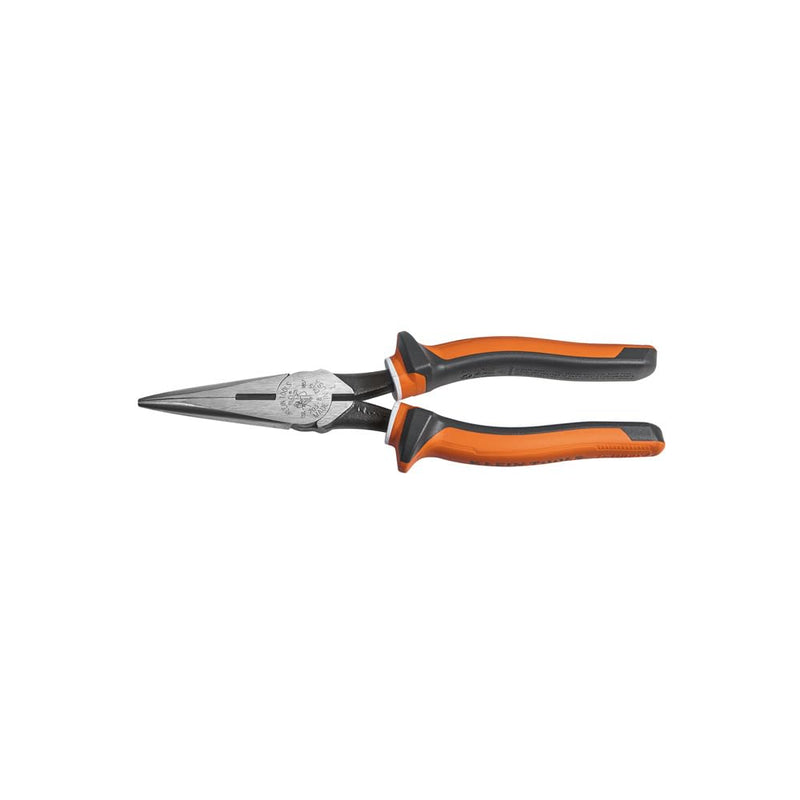 Klein Tools 2038EINS Long Nose Side Cutter Insulated Pliers with Slim Induction Hardened Cutting Knives for Long Life, 8-Inch Slim Handle