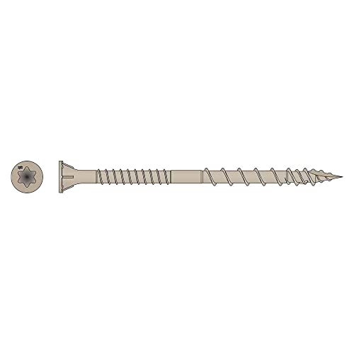 Simpson Strong-Tie DSVT3R5LB Deck-Drive DSV Wood Screw — #10 x 3 in. T-25, Flat Head, Quik Guard, Tan (5 lb.)