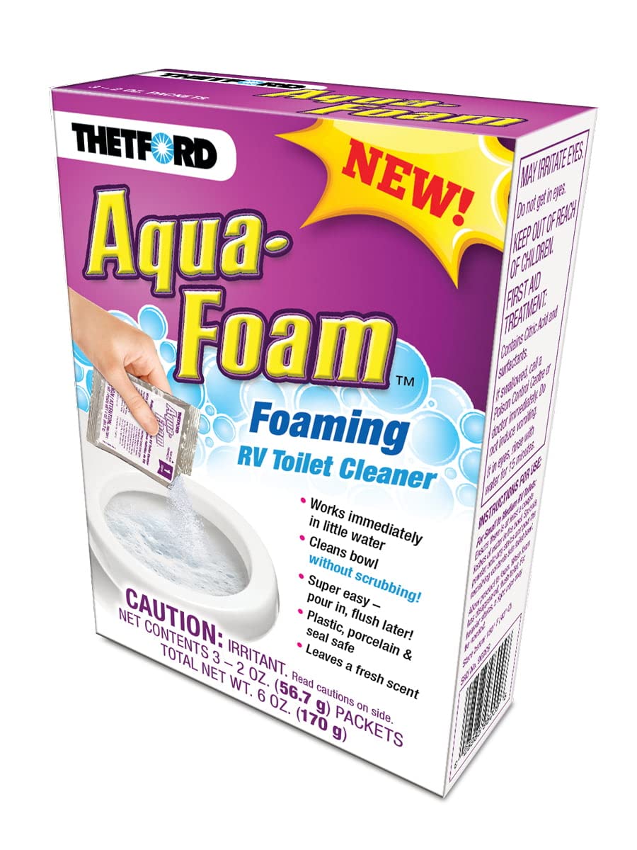 Thetford - 96009 Aqua-Foam - Cleaner for Porcelain and Plastic Toilets - 3x2 oz Pack 96010