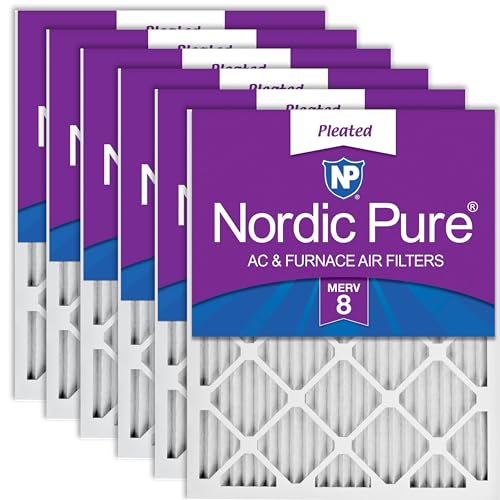 Nordic Pure 8x20x1 Pleated MERV 8 Air Filters 6 Pack