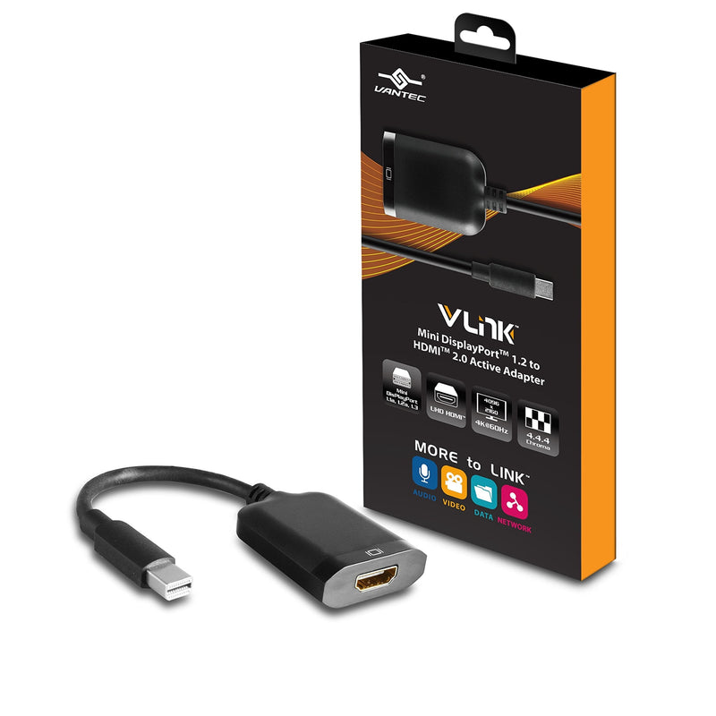 Vantec Mini DisplayPort 1.2 to HDMI 2.0 Active Adapter - 4K@60Hz (CB-HD20MDP12)