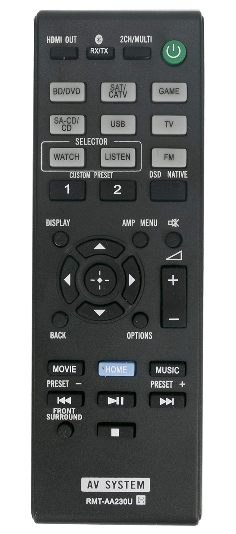 RMT-AA230U Replaced Remote fit for Sony Multi Channel AV Receiver STR-DN1070