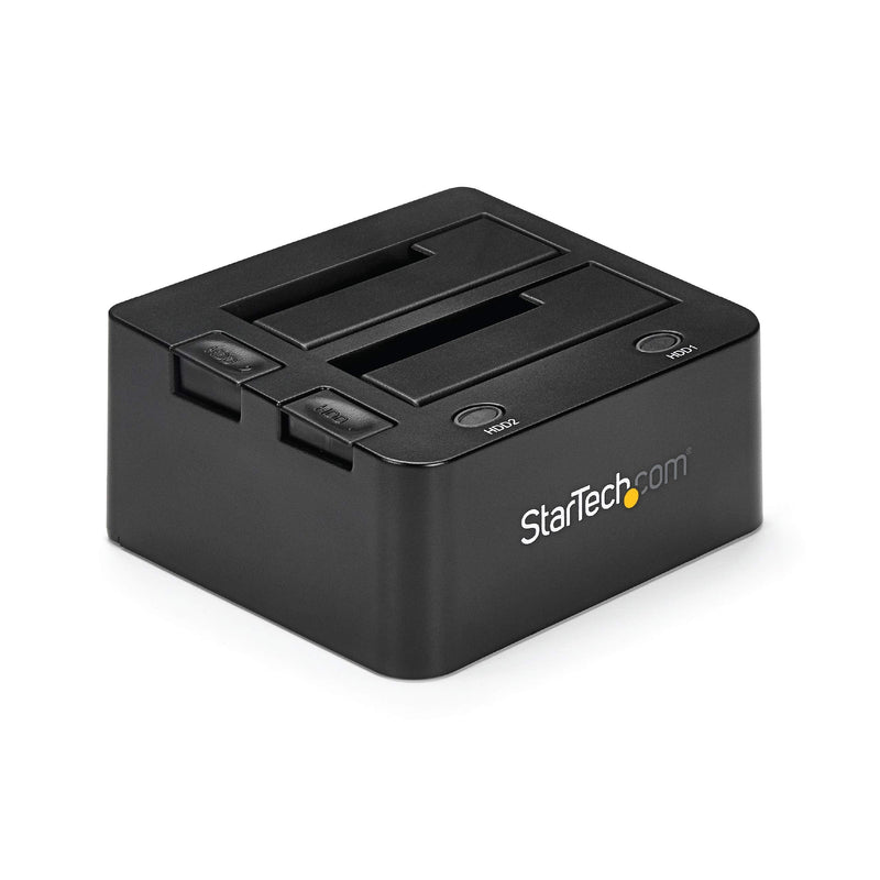 StarTech.com Dual-Bay USB 3.0 To SATA Hard Drive Docking Station, USB Hard Drive Dock, External 2.5/3.5" SATA I/II/III, SSD/HDD Docking Station, Hot-Swap Hard Drive Bay, Top-Loading (SDOCK2U33),Black