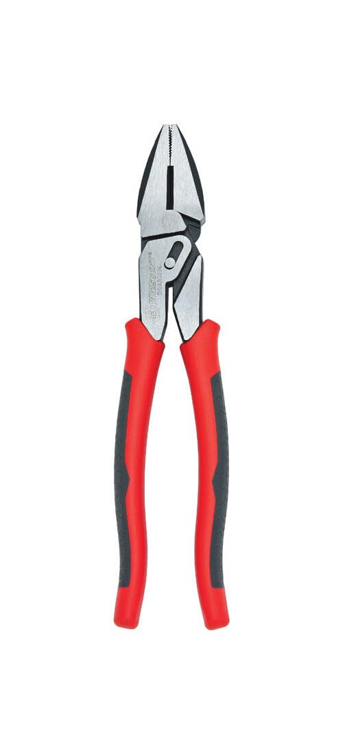 Crescent 9" Lineman's Compound Action Dual Material Pliers - CCA20509, Red 9-Inch Linesman Plier