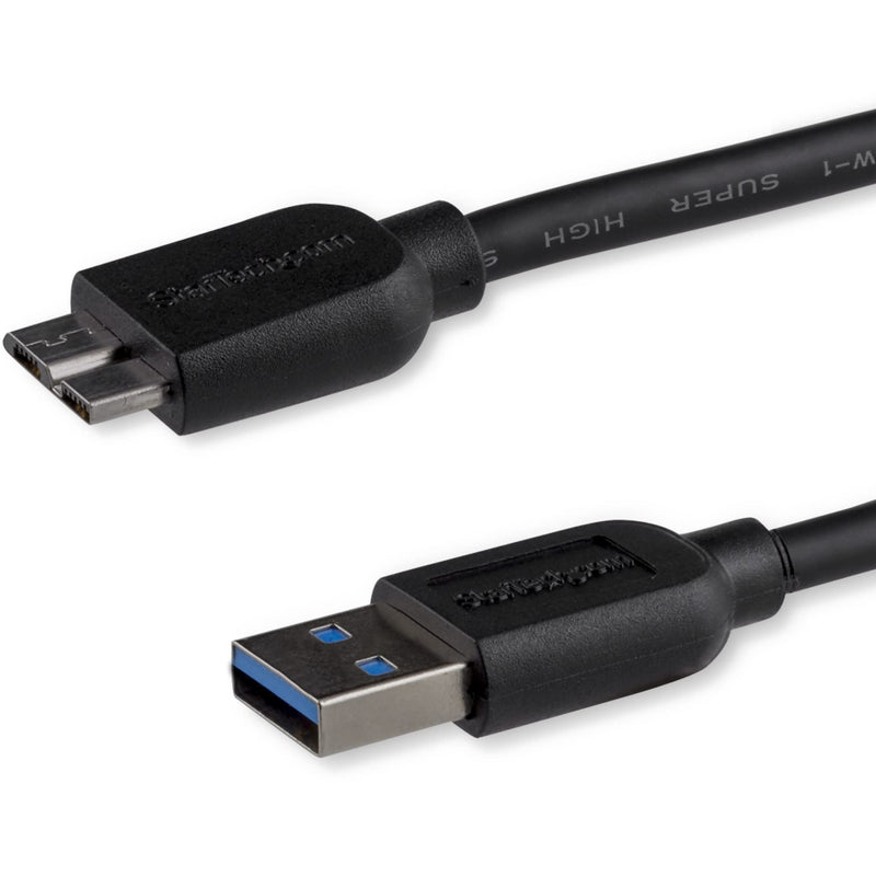 StarTech.com 0.5m 20in Slim USB 3.0 A to Micro B Cable M/M - Mobile Charge Sync USB 3.0 Micro B Cable for Smartphones and Tablets (USB3AUB50CMS) 20in / 50cm