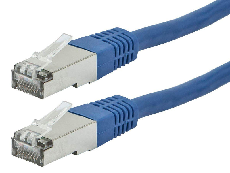 Monoprice Cat6A 50ft Blue Patch Cable Double Shielded (S/FTP) 26AWG 10G Pure Bare Copper Molded RJ45 Entegrade Series Ethernet Cable 50 Feet