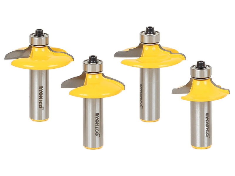 YONICO Cabinet Door Edge Router Bits Set 4 Bit 1/2-Inch Shank 12401 4 Bit Set - 1/2" Shank