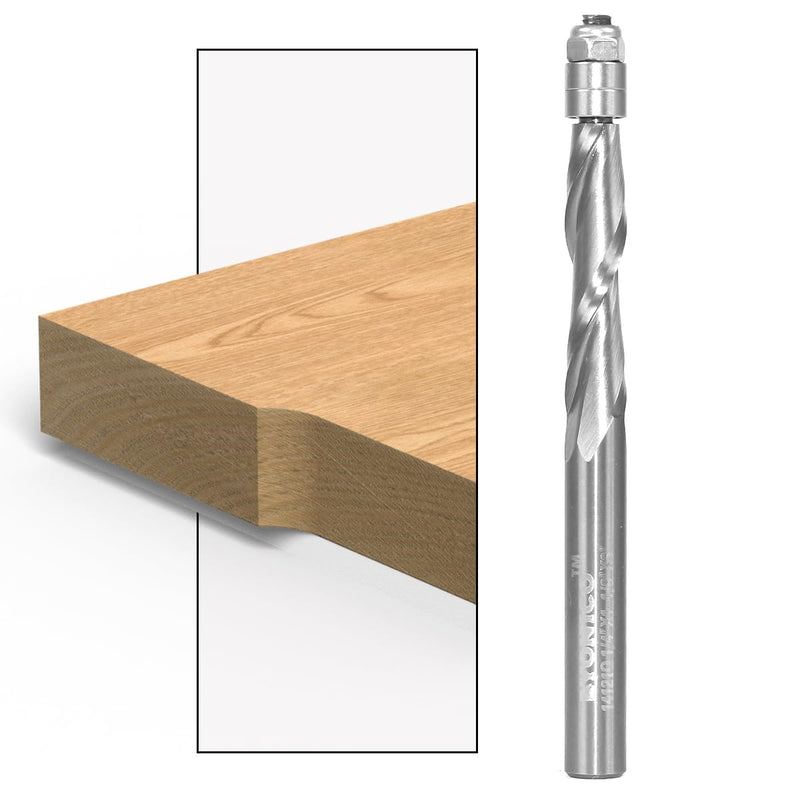 YONICO Solid Carbide Flush Trim Router Bit Spiral 1/4-Inch Up-Cut 1/4-Inch Shank 14121 Upcut - 1-1/8" Cutting Length - 1/4" Shank