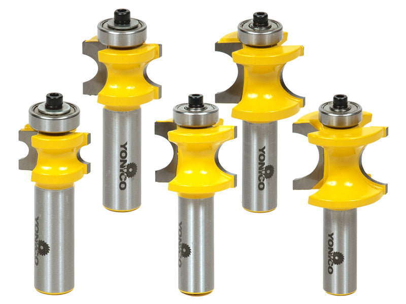 YONICO Bullnose Router Bits Set 5 Bit 1/2-Inch Shank 13515 1/2" Shank