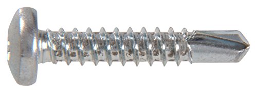 Hillman 562049 12 x 1-1/2-Inch Pan Head Square Drive Self-Drilling Screws-Zinc, 100-Pack
