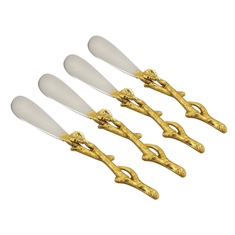 Elegance Golden Vine Spreaders, 6-Inch, Silver/Gold, Set of 4