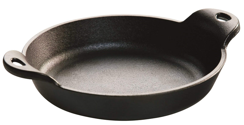 Lodge HMSRD Heat Enhanced and Seasoned Cast Iron Round Mini Server, 14-Ounce, Black