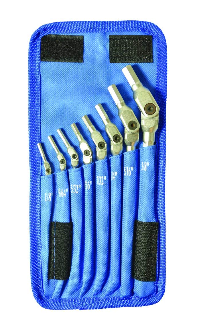 Bondhus HP8-IC-17 SINGLE Set 8 Chrome Hex Pro Wrenches 1/8-3/8in Multi