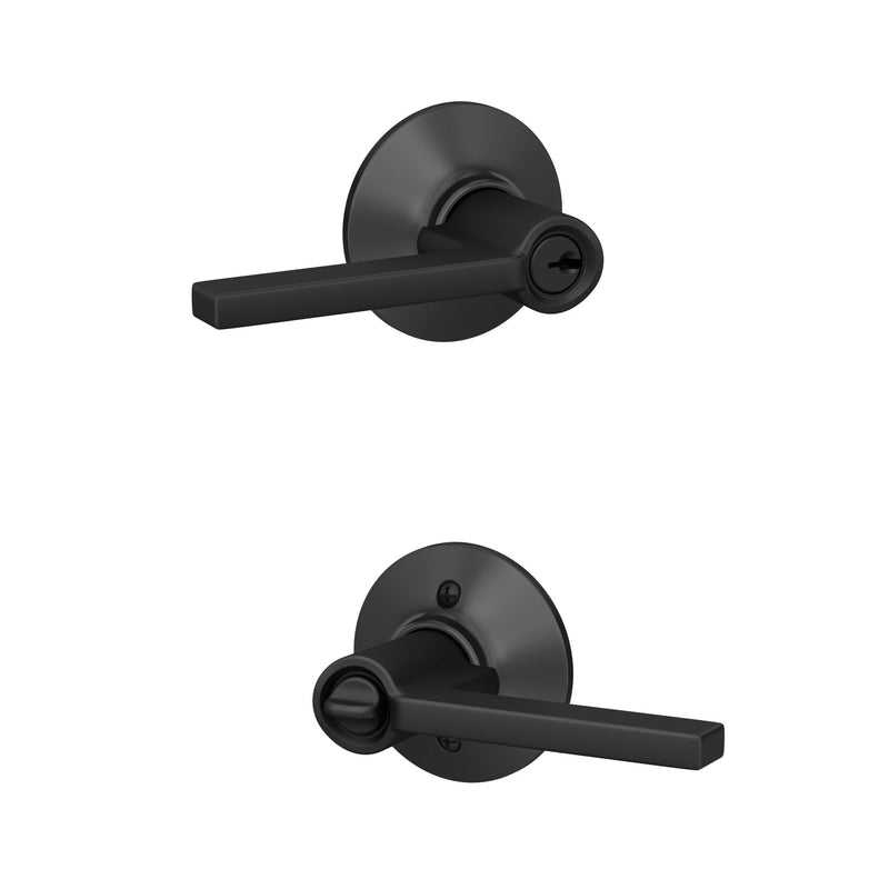 Schlage F51 V LAT 622 Latitude Door Lever, Keyed Entry Lock, Matte Black Standard