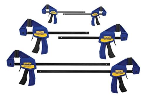 IRWIN QUICK-GRIP Clamps for Woodworking, One-Handed Bar Clamps, 6-Pack (1964749), Multi color 6 Pack