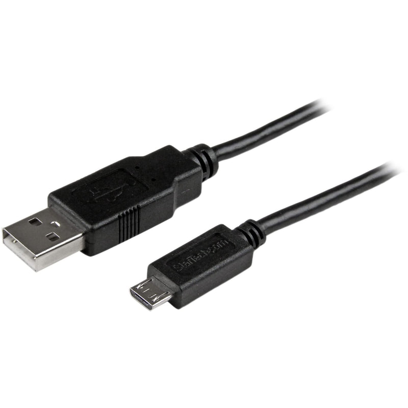 StarTech.com 3 ft Mobile Charge Sync USB to Slim Micro USB Cable - Phones & Tablets - A to Micro B M/M - Thin Micro USB Charging Cable (USBAUB3BK) 3 ft / 1m Black