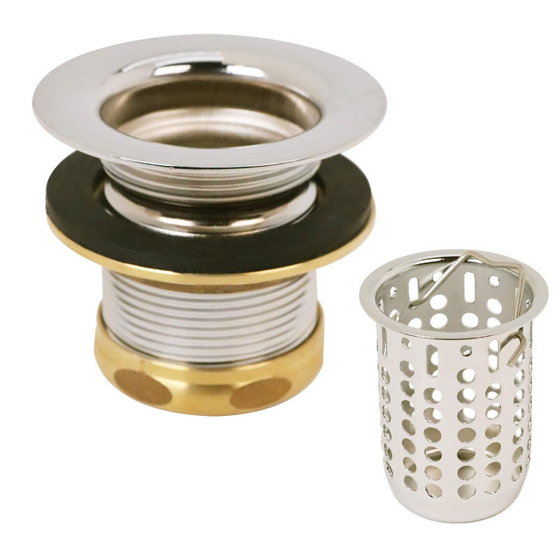 Westbrass Junior Basket Style Bar Sink Strainer, Polished Nickel, D218-05 1-Pack