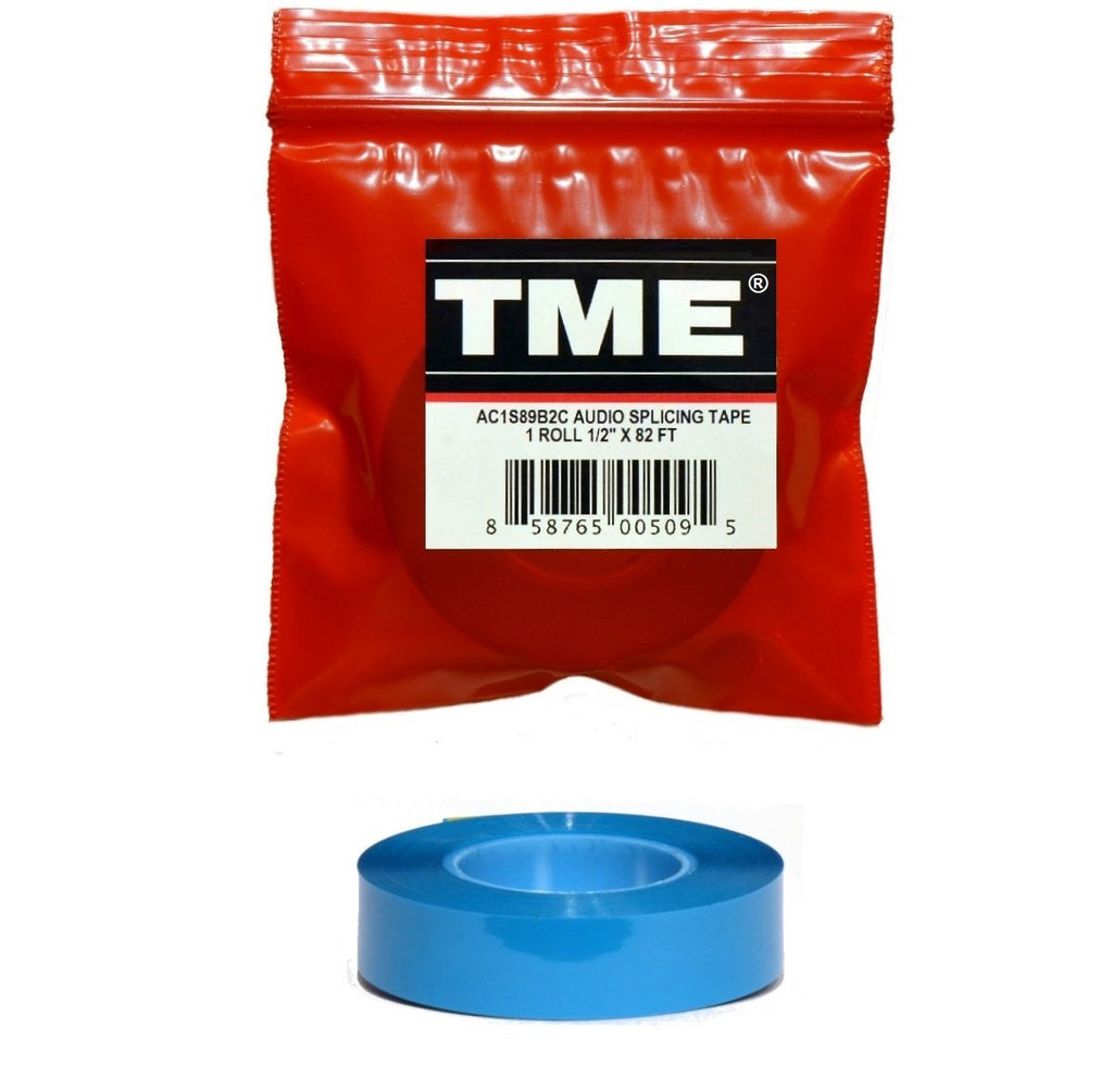 TME Reel to Reel Audio Splicing Tape Blue Color 1/2" X 82' in TME Logo Poly Pack for RMGI, Quantegy, Maxell, AMPEX, ATR Media AC1S89B2C