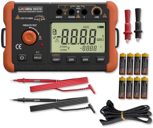 VICTOR VC60B+ Digital Insulation Resistance Tester Megohm Meter DC250/500/1000V AC750V Orange with Black by VICTOR