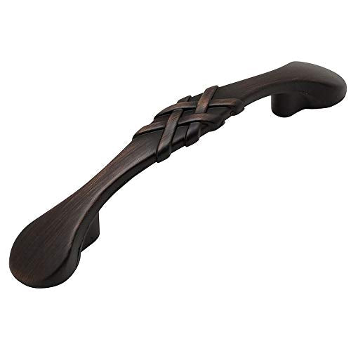 Cosmas 10 Pack 7063ORB Oil Rubbed Bronze Braided Cabinet Hardware Handle Pull - 3" Inch (76mm) Hole Centers