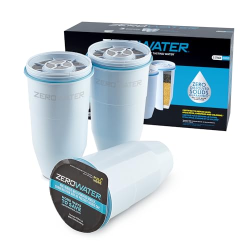 ZeroWater Official Replacement Water Filter Removes PFOA/PFOS 3-Pack
