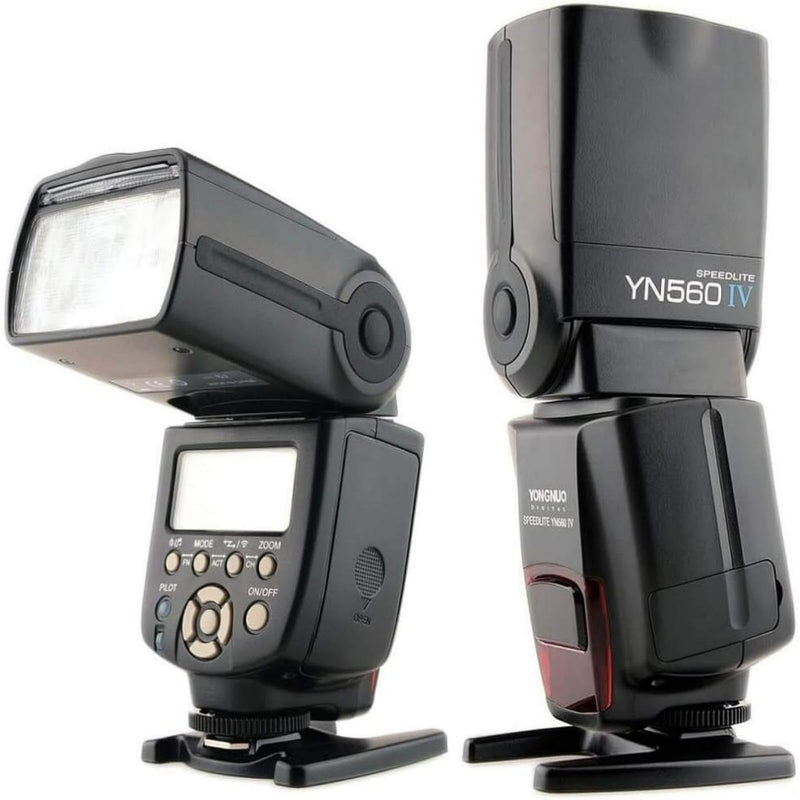 YONGNUO YN560 IV Wireless Flash Speedlite, Master + Slave Flash + Built-in Trigger System, for Canon Nikon Pentax Olympus Fujifilm Panasonic Digital Cameras Black