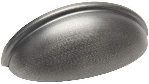 Cosmas 10 Pack 783AS Antique Silver Cabinet Hardware Bin Cup Drawer Cup Pull - 3" Inch (76mm) Hole Centers