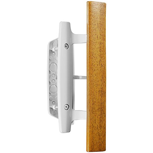 Wright Products - Mortise Sliding Patio Door Handle and Installation Hardware Set, Wood/White - Replacement Sliding Glass Door Lock and Handle White 3-15/16 in