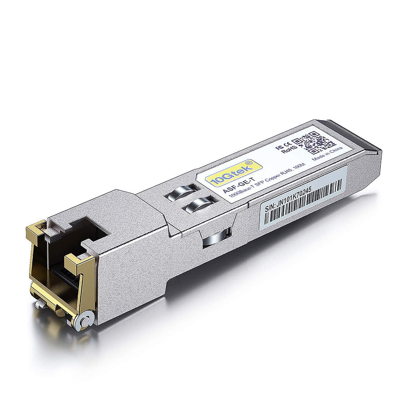 10Gtek 1.25G SFP-T, 1000BASE-T Copper SFP, SFP to RJ45 SFP, Compatible with Juniper QFX-SFP-1GE-T/EX-SFP-1GE-T