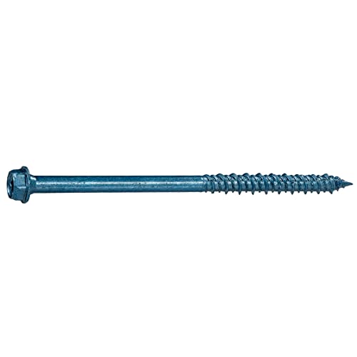 Star Drive Hex Washer Head Masonry Screws, 100 Pieces with Drill Bit - 5/16" x 2-3/4" Concrete Masonry Screws, Rust Resistant High Strength 5/16" x 2-3/4"