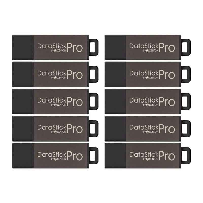 32GB DataStick Pro by Centon, 10 Pack, USB 2.0 Flash Drive Memory Stick for Storage and Backup