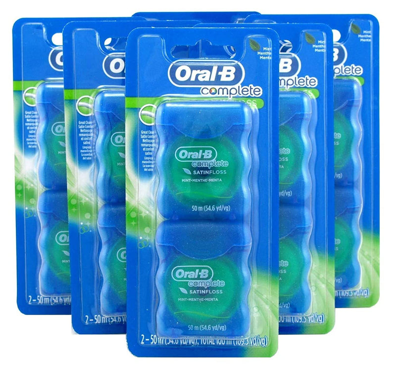 Oral-B 54 Yards Floss Satin Mint Twin Pack (6 Pack) 328.08 Foot (Pack of 6)