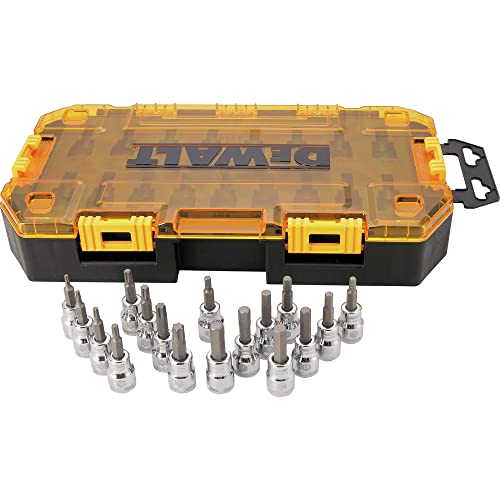 DEWALT Drive Bit Socket Set, 3/8" Drive, SAE/Metric, 17-Piece (DWMT73806) Socket set, 17pc