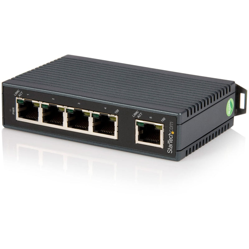 StarTech.com 5-Port Ethernet Switch - 10/100Mbps Industrial Networking Solution - IP30-rated Energy Efficient Internet Switch , TAA (IES5102)