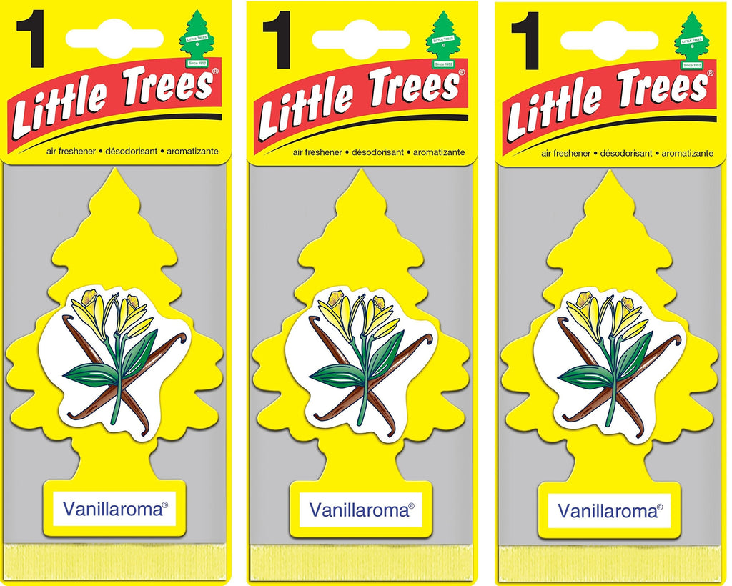 LITTLE TREES Car Air Freshener | Hanging Paper Tree for Home or Car | Vanillaroma | 3 Pack Vanilla 1 Count (Pack of 3)