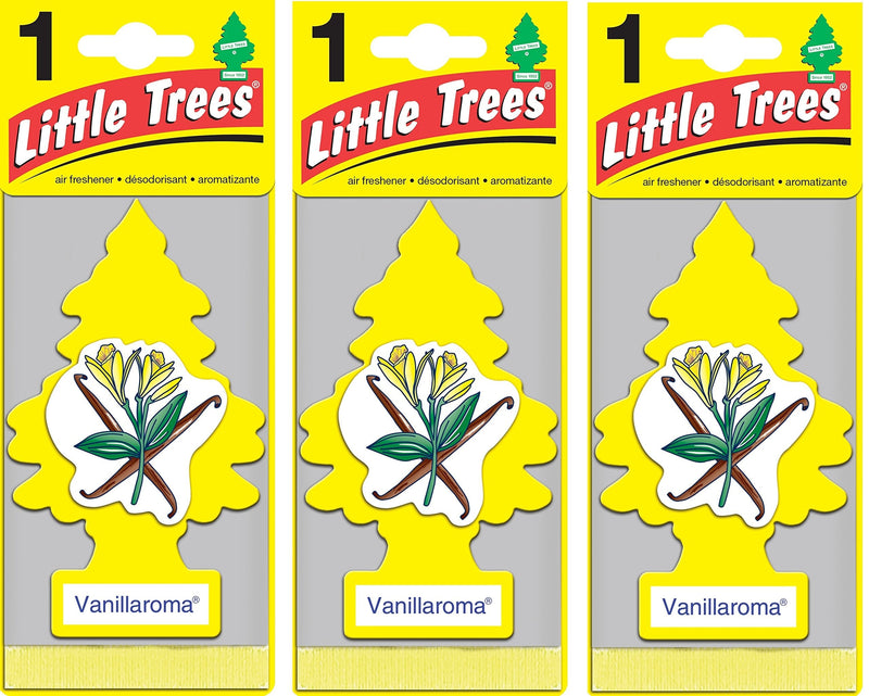 LITTLE TREES Car Air Freshener | Hanging Paper Tree for Home or Car | Vanillaroma | 3 Pack Vanilla 1 Count (Pack of 3)