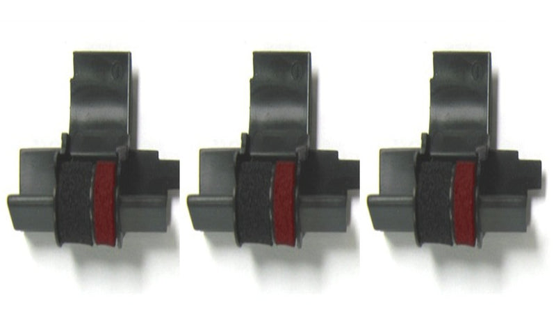 3 Pack - Compatible IR-40T Black/Red Ink Rollers, Works for Sharp EL1801P, Sharp EL1801PIII, Sharp EL2192, Sharp EL2620