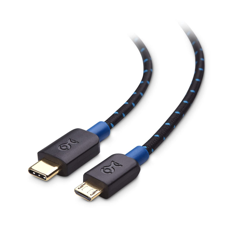 Cable Matters Braided USB C to Micro USB Cable 3.3 ft (Micro USB to USB-C Cable, USB Type C to Micro USB Cable) in Black 3 Feet
