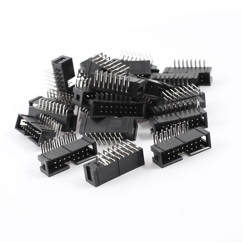 uxcell 25Pcs 2x8 Pins 2.54mm Pitch Right Angle Connector Pin IDC Box Headers