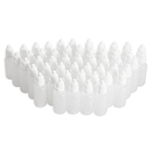 50ml Plastic Empty Squeezable Dropper Bottles 50 Pcs Eye Liquid Dropper with Caps 50ml